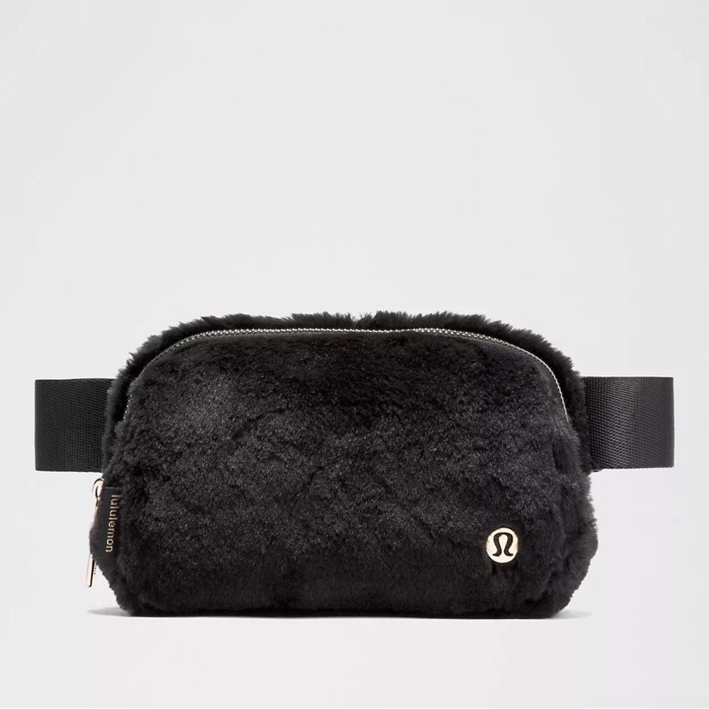 Lululemon Black Faux Fur Belt Bag